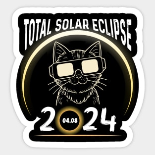 Solar Eclipse 2024 Shirt Total Eclipse April 8th 2024 Cat Sticker